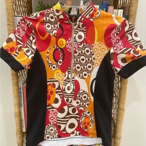 Sheila Moon Colorful Patterned biking top